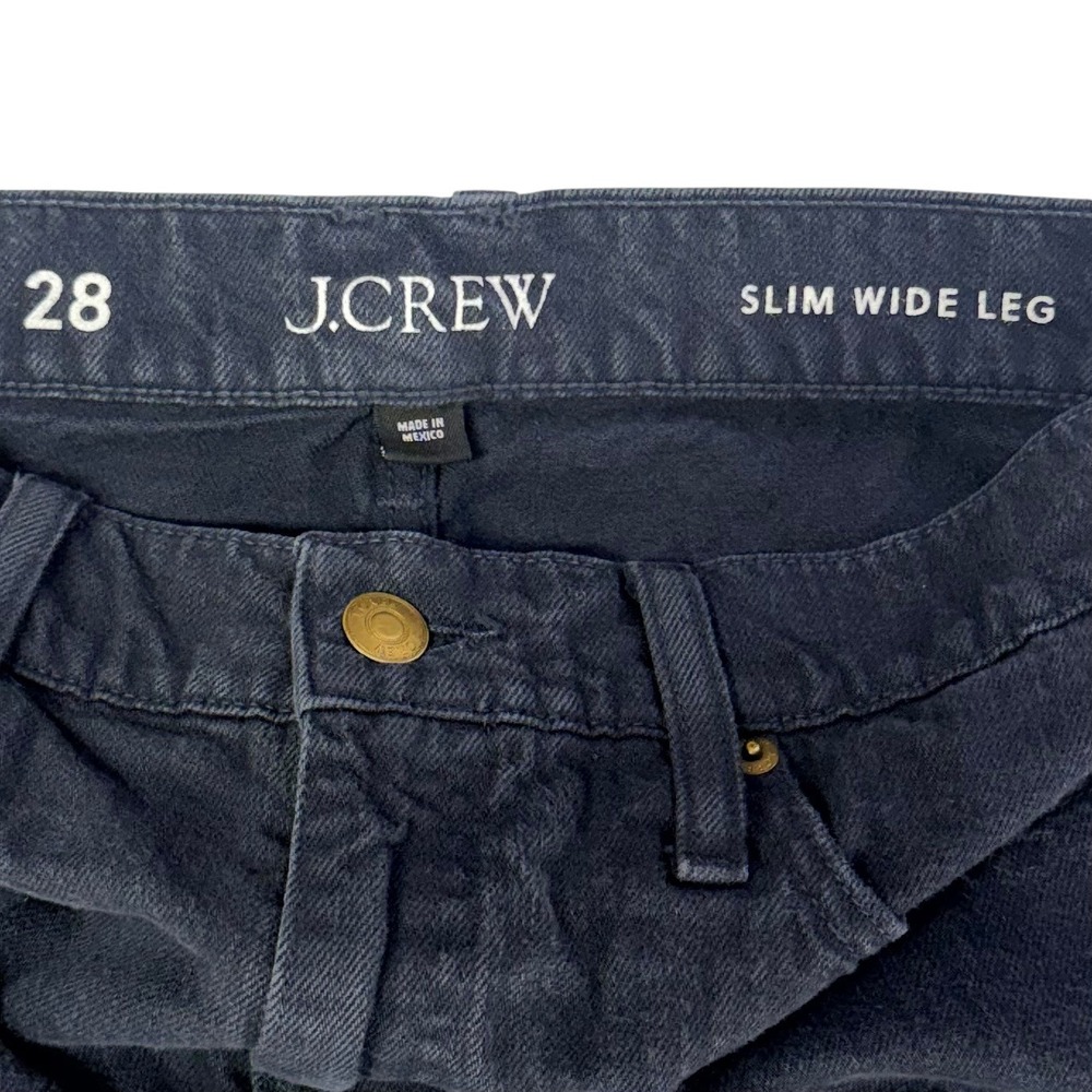 J.Crew Slim Wide Leg Jeans Womens 28 Black High Rise 100% Cotton Denim Pants - Picture 2 of 6